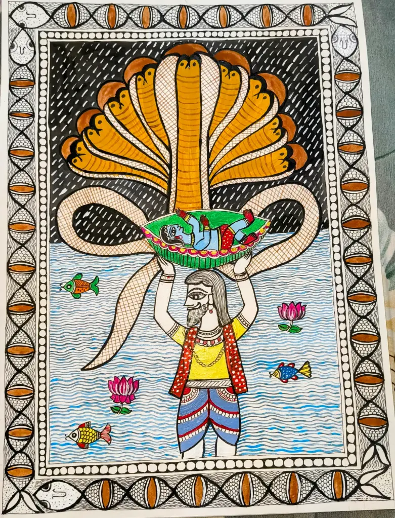 Krishna - Madhubani Painting