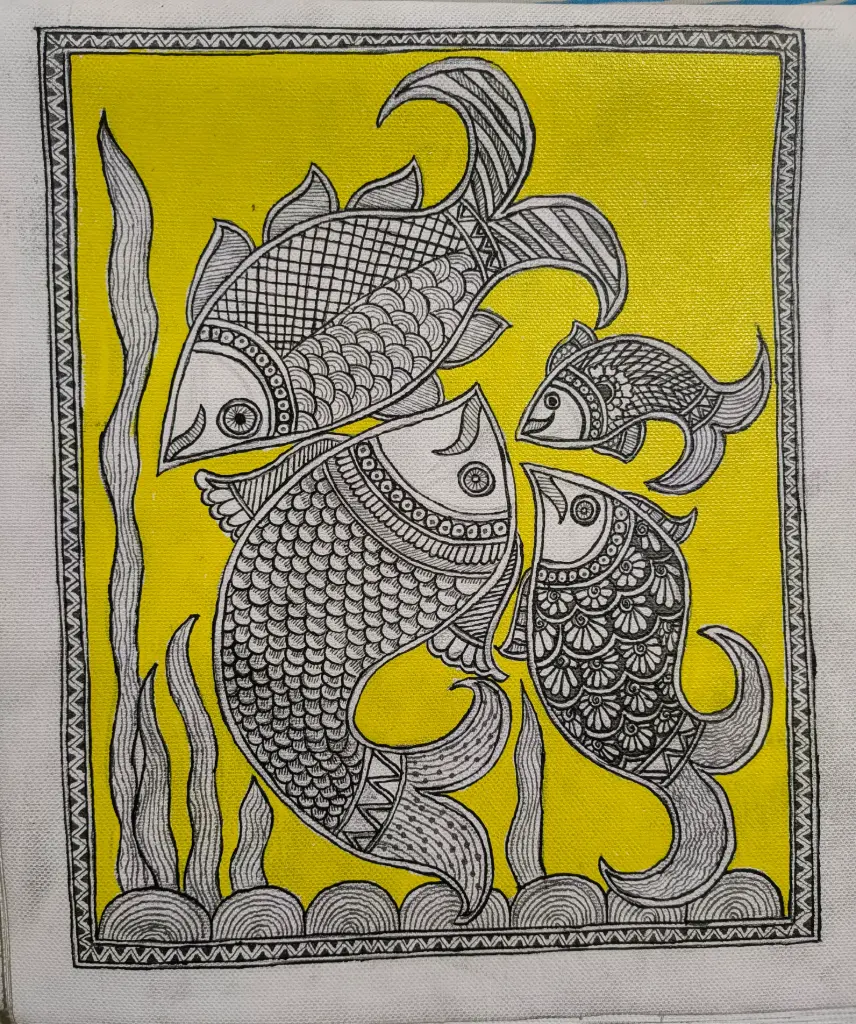 Fish - Madhubani Painting