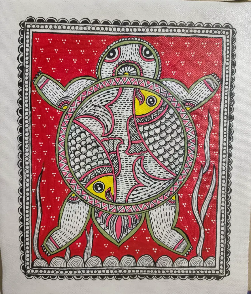 Tortoise - Madhubani Painting